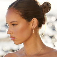 Eterna Crown & Cross Earrings™